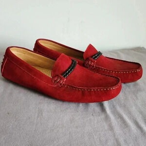 NWOT BASS Palermo Red Suede Men's Driving Shoes  - 8M